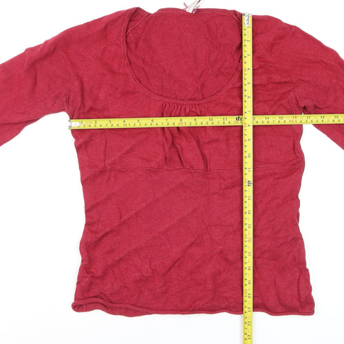 White Stuff Women Red Long Sleeve Scoop Neck Pullover Jumper Size 12