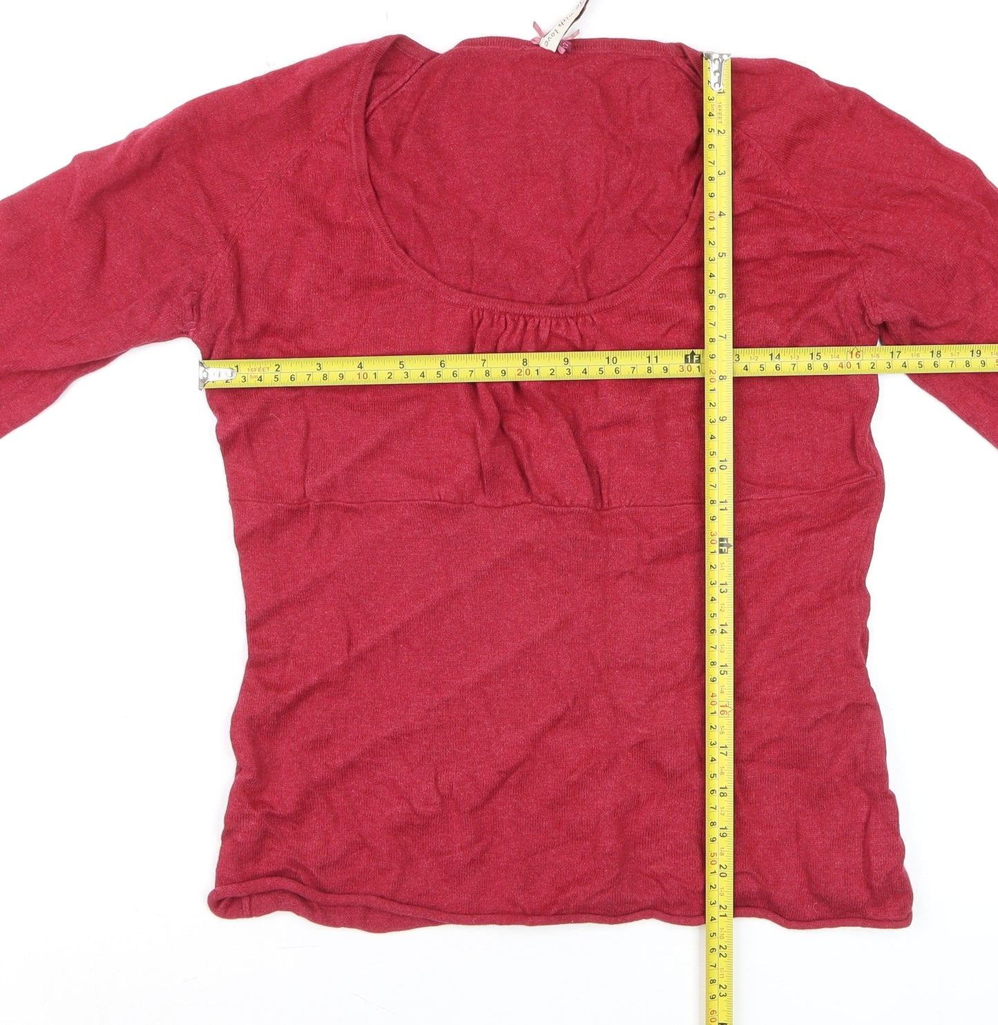 White Stuff Women Red Long Sleeve Scoop Neck Pullover Jumper Size 12