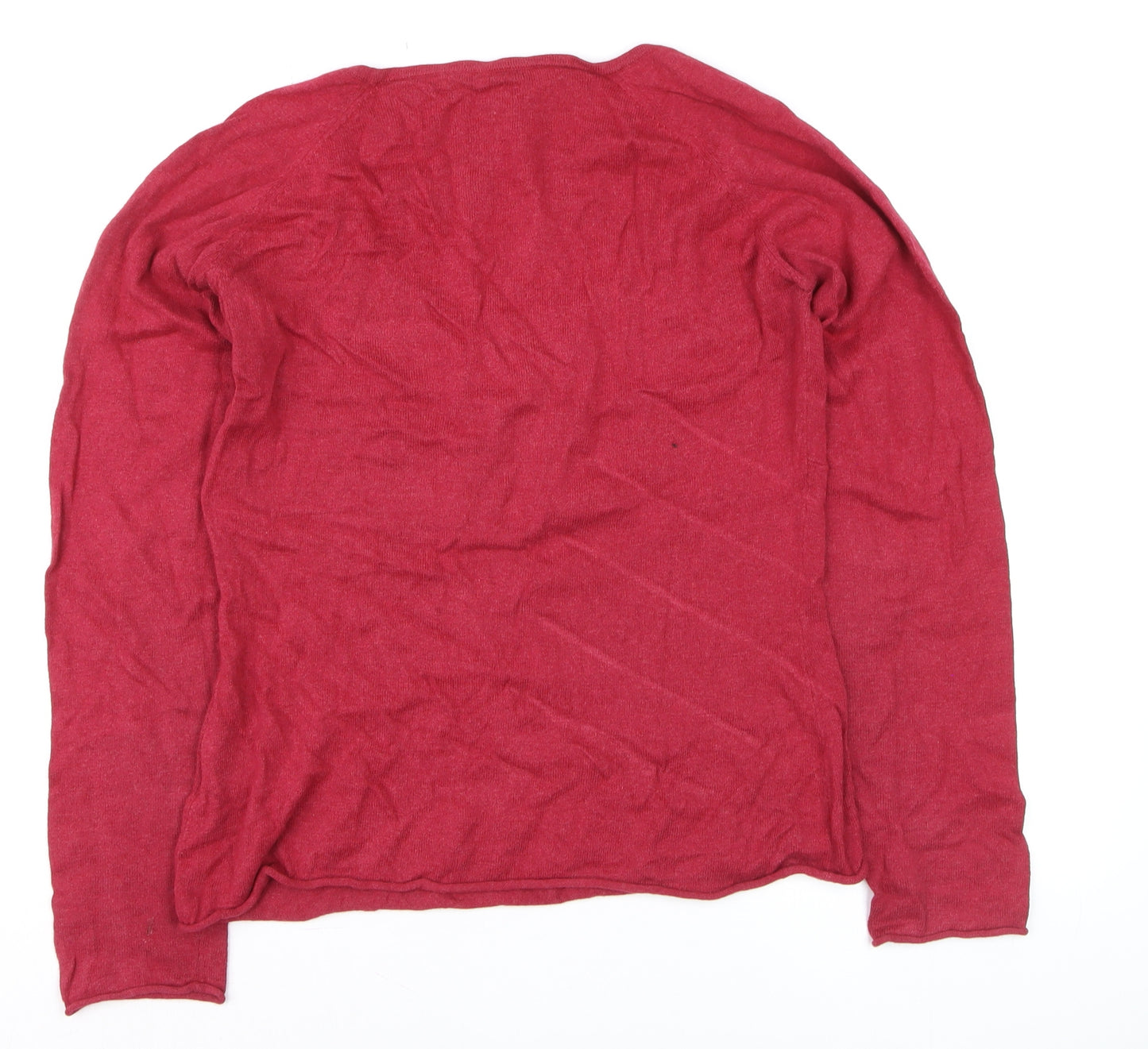 White Stuff Women Red Long Sleeve Scoop Neck Pullover Jumper Size 12