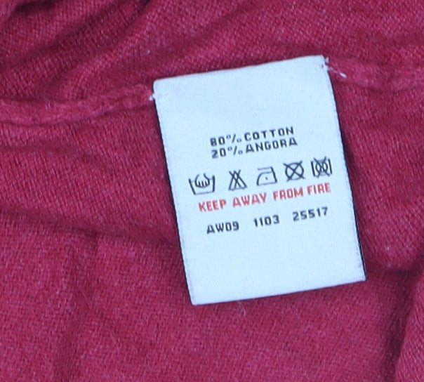 White Stuff Women Red Long Sleeve Scoop Neck Pullover Jumper Size 12