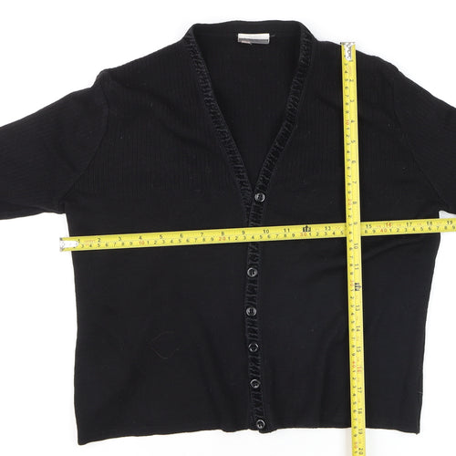 Next Women’s Black V-Neck Button Cardigan Size 14