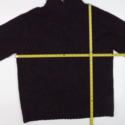 Marks and Spencer Men’s Purple Wool Blend 1/4 Zip Jumper 2XL