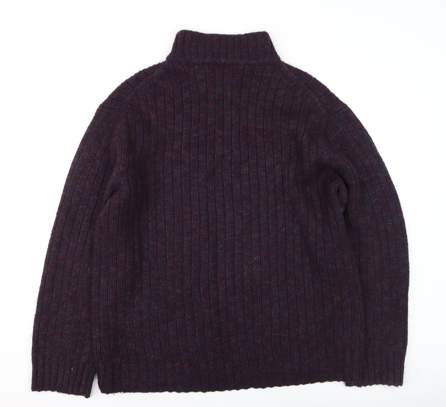 Marks and Spencer Men’s Purple Wool Blend 1/4 Zip Jumper 2XL