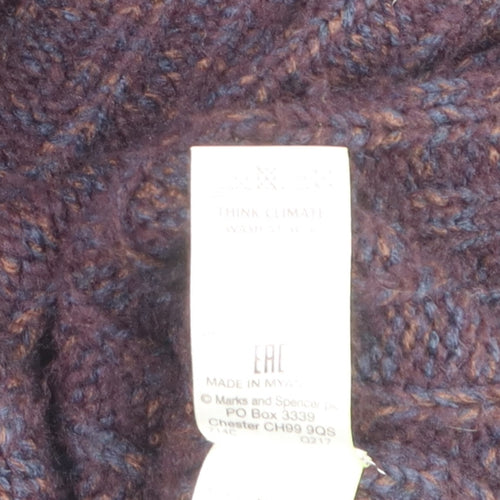 Marks and Spencer Men’s Purple Wool Blend 1/4 Zip Jumper 2XL