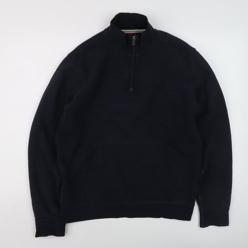 Lands' End Men's Blue 1/2 Zip Fleece Sweatshirt Medium