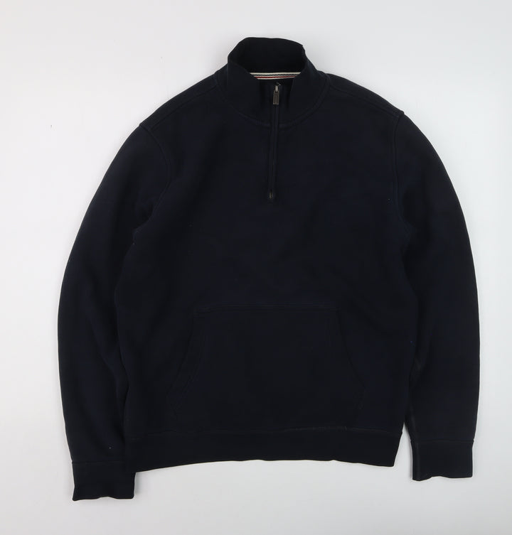 Lands' End Men's Blue 1/2 Zip Fleece Sweatshirt Medium