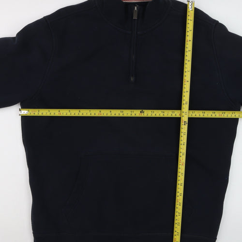 Lands' End Men's Blue 1/2 Zip Fleece Sweatshirt Medium