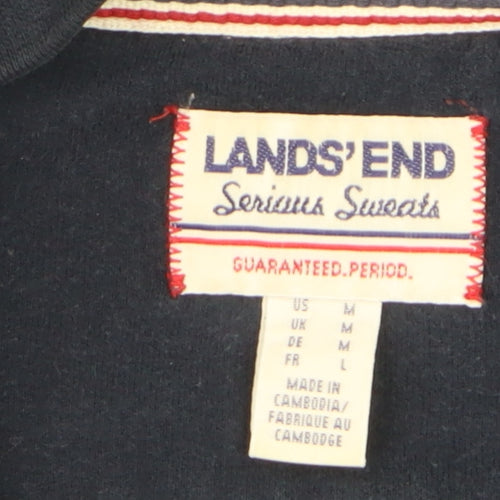 Lands' End Men's Blue 1/2 Zip Fleece Sweatshirt Medium