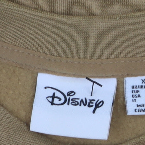 Disney Chipmunk University Brown Sweatshirt Women XS Crew Neck Pullover