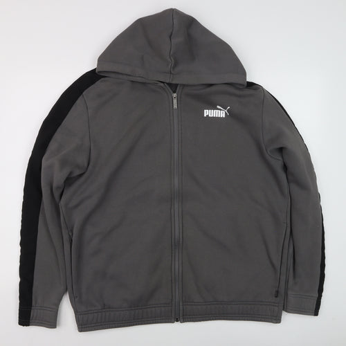 Puma Men's Grey XL Track Jacket Full Zip Hooded Activewear
