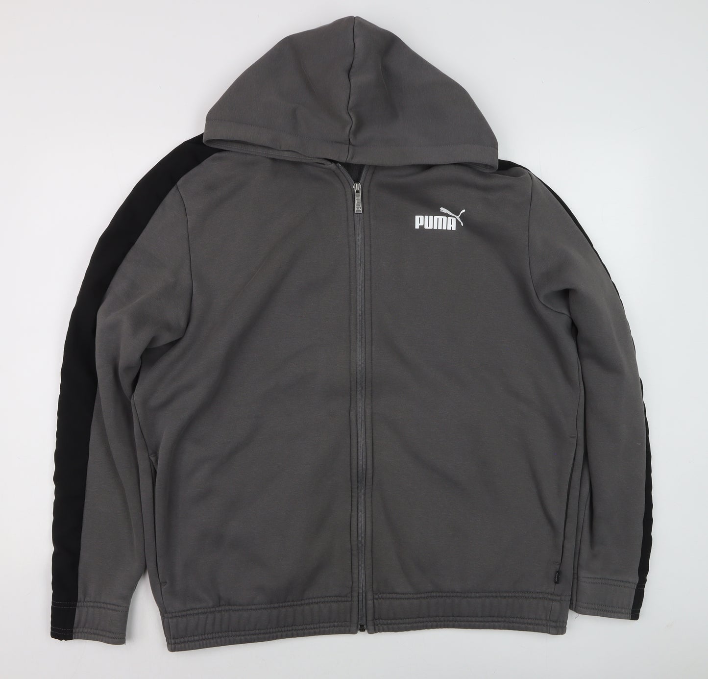 Puma Men's Grey XL Track Jacket Full Zip Hooded Activewear