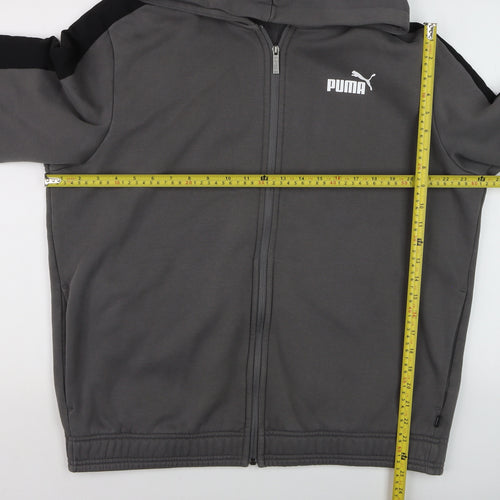 Puma Men's Grey XL Track Jacket Full Zip Hooded Activewear