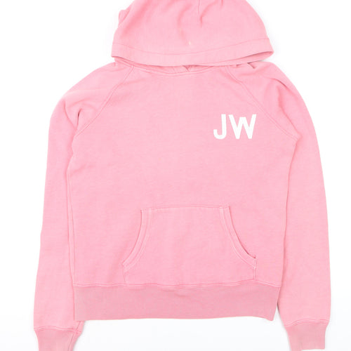 Jack Wills Womens Pink Hoodie Size 12 Pullover Graphic Print Sweatshirt