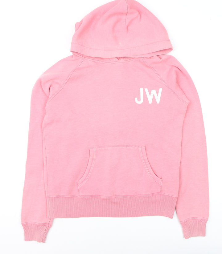 Jack Wills Womens Pink Hoodie Size 12 Pullover Graphic Print Sweatshirt