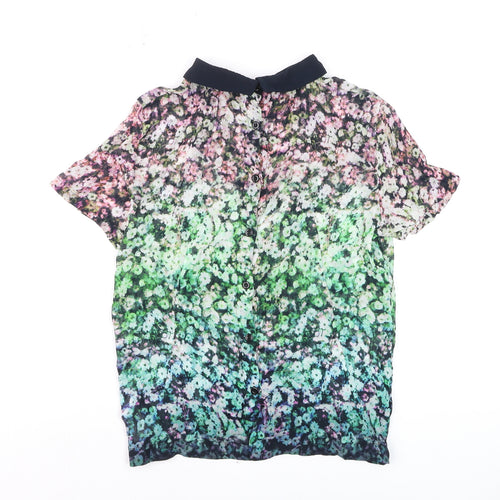 French Connection Women's Multicoloured Floral Chiffon Blouse Size 12