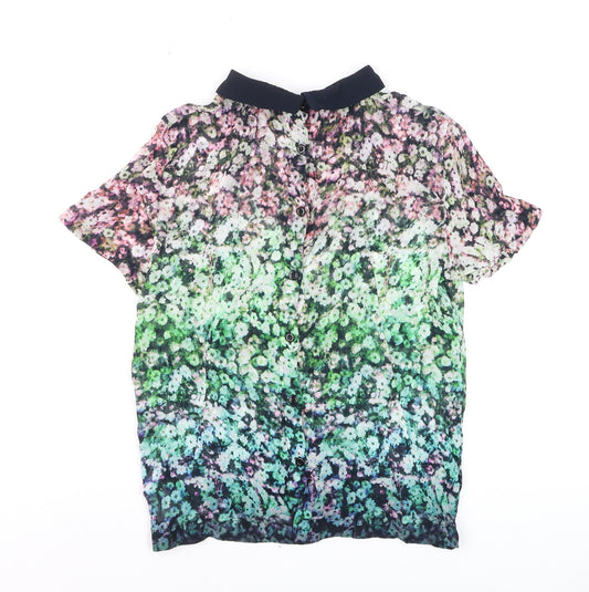 French Connection Women's Multicoloured Floral Chiffon Blouse Size 12