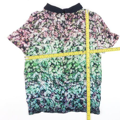 French Connection Women's Multicoloured Floral Chiffon Blouse Size 12