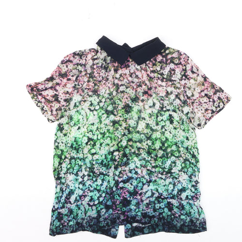 French Connection Women's Multicoloured Floral Chiffon Blouse Size 12