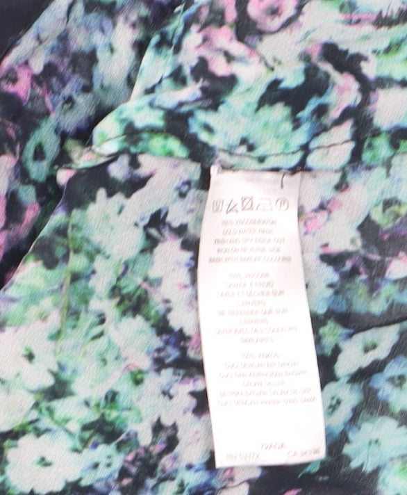 French Connection Women's Multicoloured Floral Chiffon Blouse Size 12