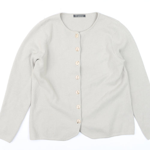 Hawkshead Women's Beige Cotton Button Cardigan M