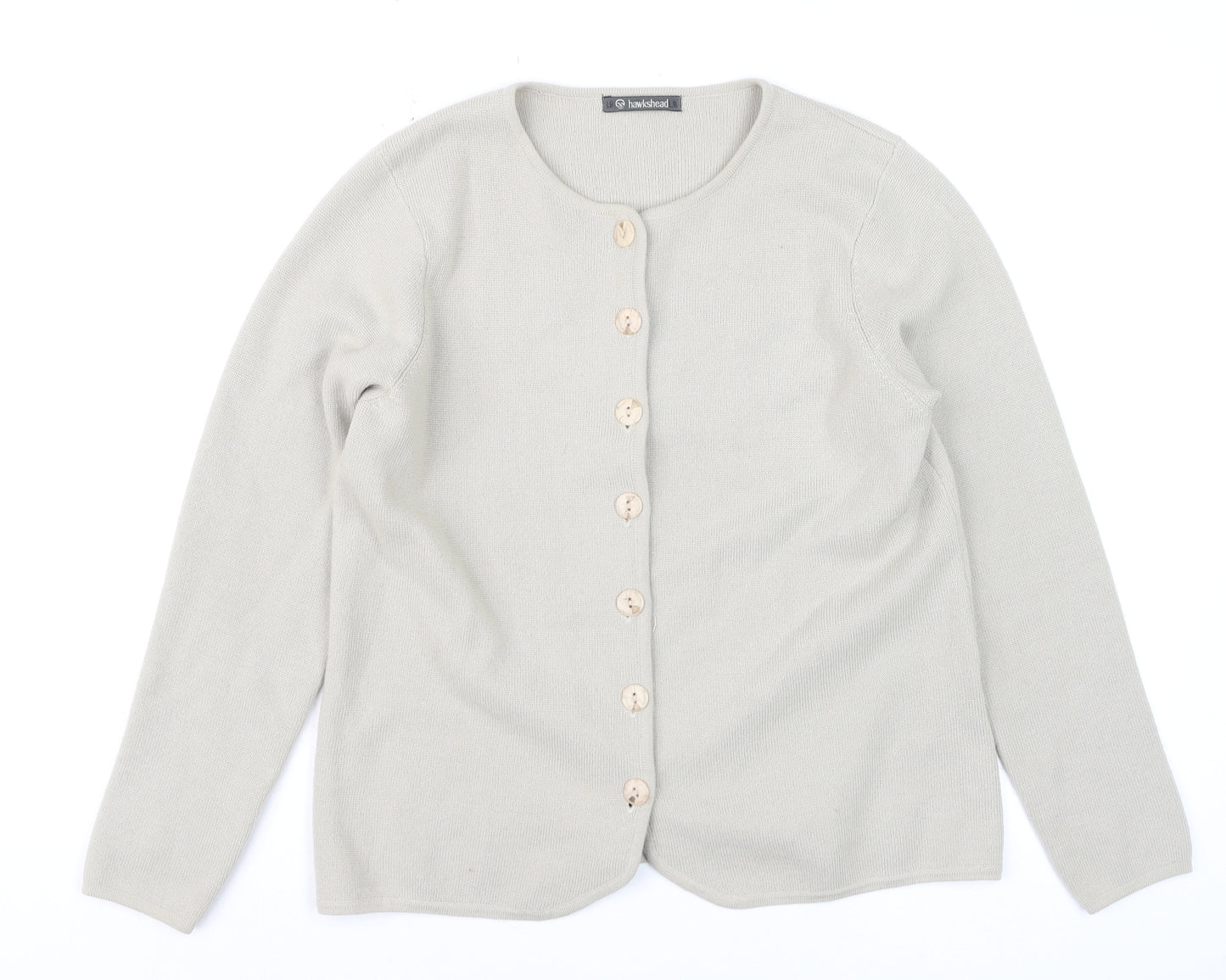 Hawkshead Women's Beige Cotton Button Cardigan M