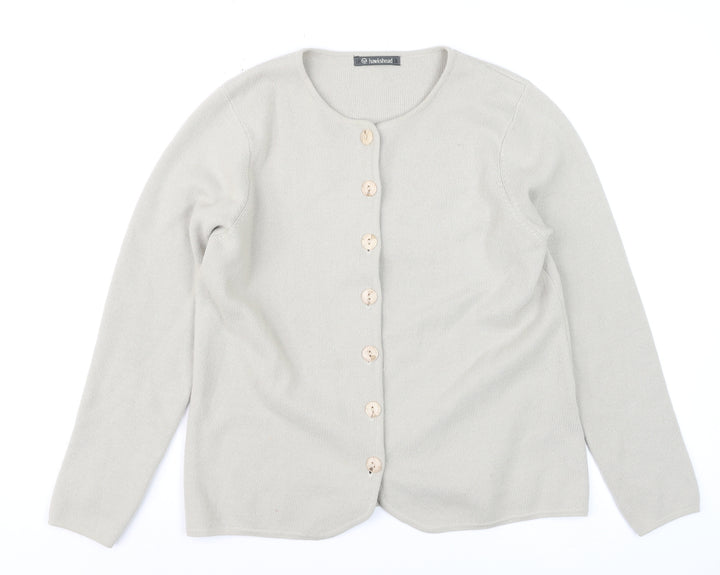 Hawkshead Women's Beige Cotton Button Cardigan M
