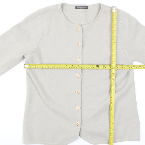 Hawkshead Women's Beige Cotton Button Cardigan M