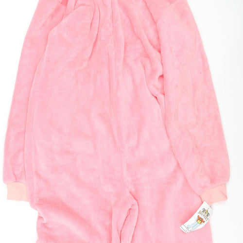 Big Feet Pajama Co Womens Pink Fleece Hooded One Piece M