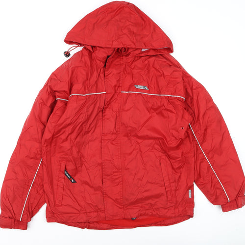 Trespass Boys Red Waterproof Hooded Rain Coat Jacket 15-16 Years