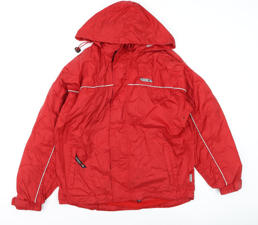 Trespass Boys Red Waterproof Hooded Rain Coat Jacket 15-16 Years