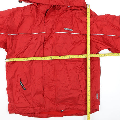 Trespass Boys Red Waterproof Hooded Rain Coat Jacket 15-16 Years