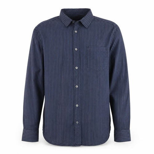 French Connection Men's Blue Striped Long Sleeve Cotton Shirt Size L