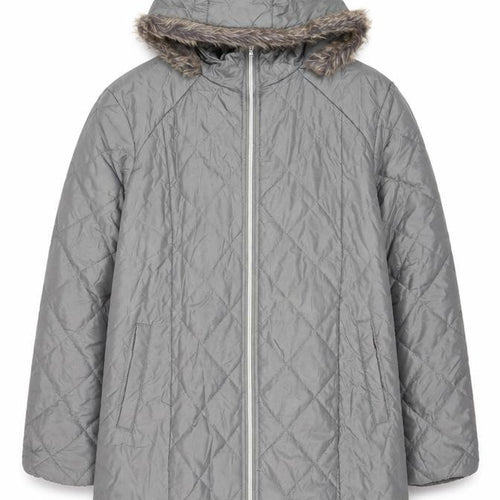 Anne de Lancay Men's Grey Quilted Hooded Puffer Coat L