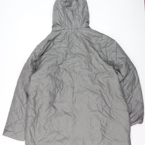 Anne de Lancay Men's Grey Quilted Hooded Puffer Coat L