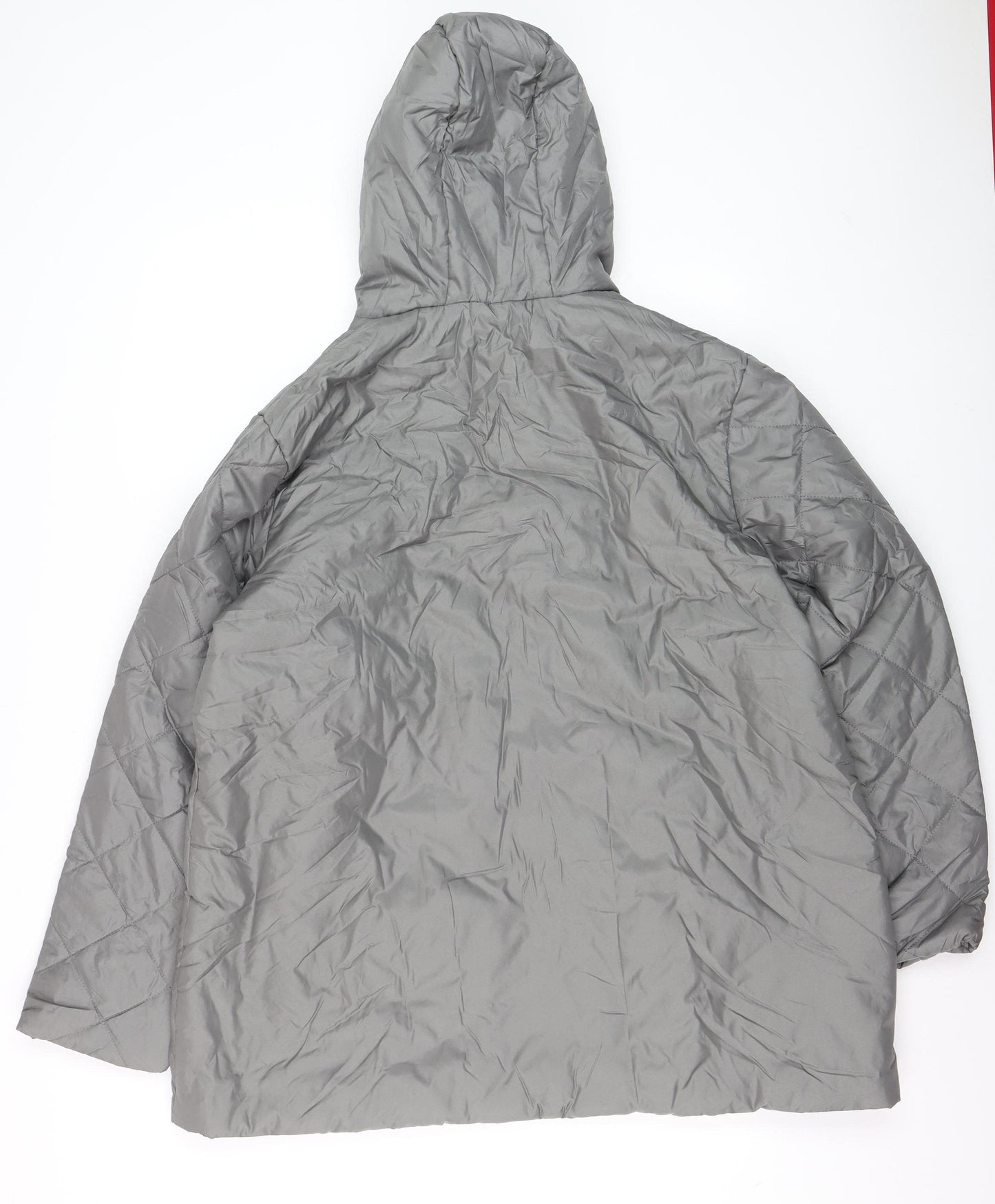 Anne de Lancay Men's Grey Quilted Hooded Puffer Coat L