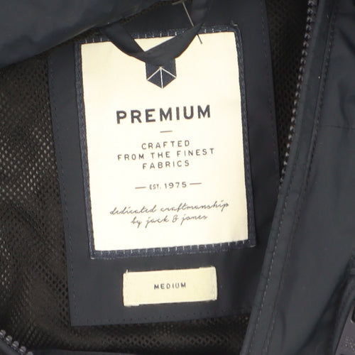 Jack & Jones Men's Blue Windbreaker Jacket Size M Polyester