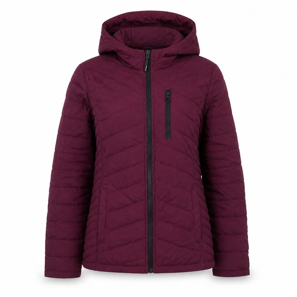 Nautica Womens Purple Hooded Puffer Jacket Size 10 Water Resistant