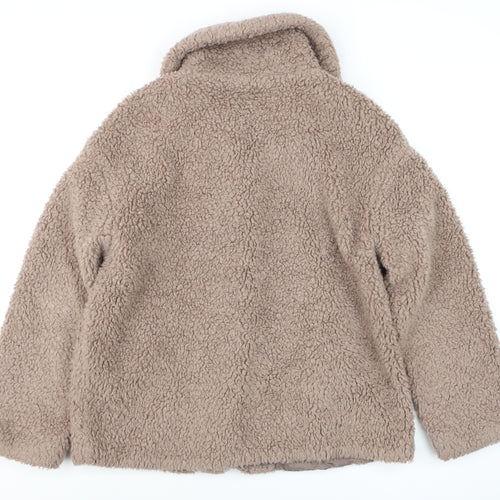 TOUER TOUBUDA Women’s Beige Teddy Fleece Button Jacket Size M