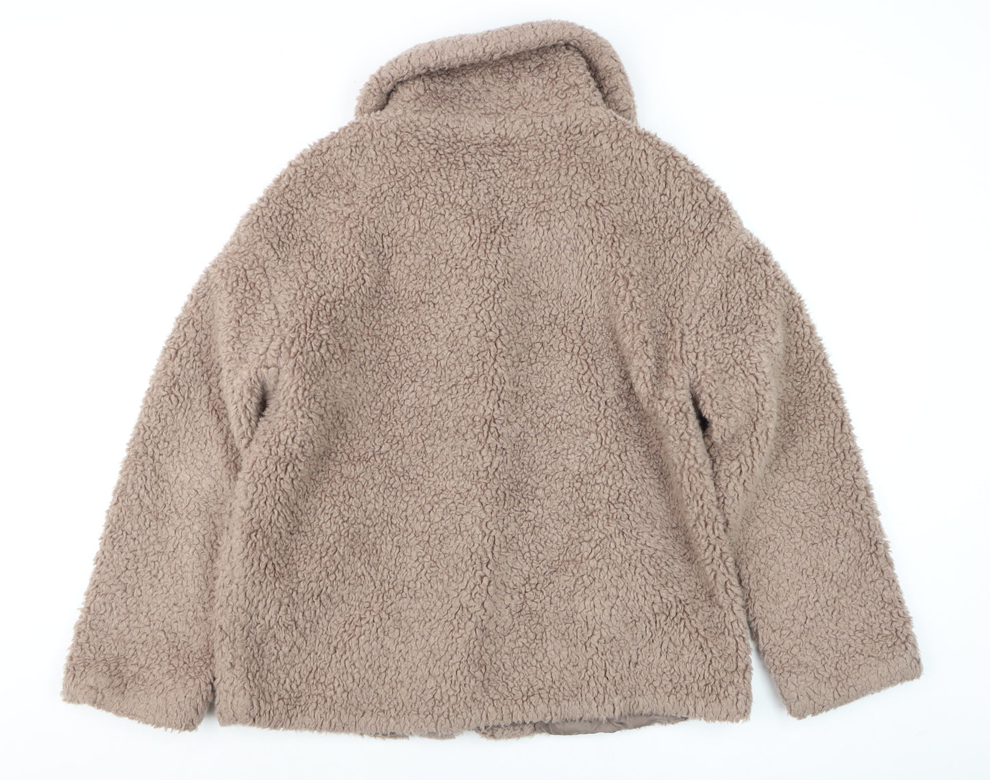 TOUER TOUBUDA Women’s Beige Teddy Fleece Button Jacket Size M