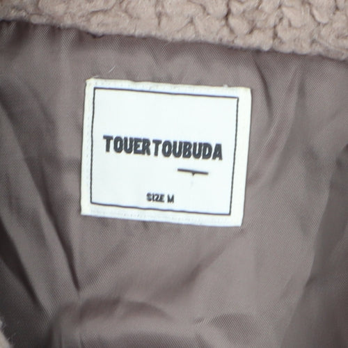 TOUER TOUBUDA Women’s Beige Teddy Fleece Button Jacket Size M