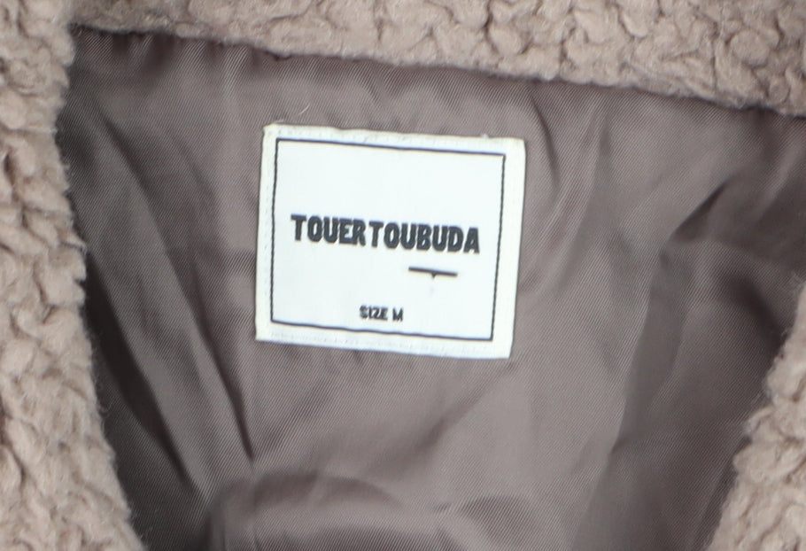 TOUER TOUBUDA Women’s Beige Teddy Fleece Button Jacket Size M