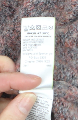 Marks and Spencer Womens Multicoloured M Cowl Neck Chunky Knit Jumper