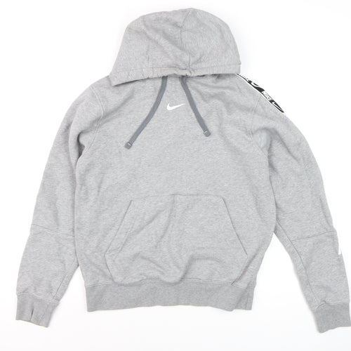 Nike Boys Grey Pullover Hoodie Size S Standard Fit Cotton Blend