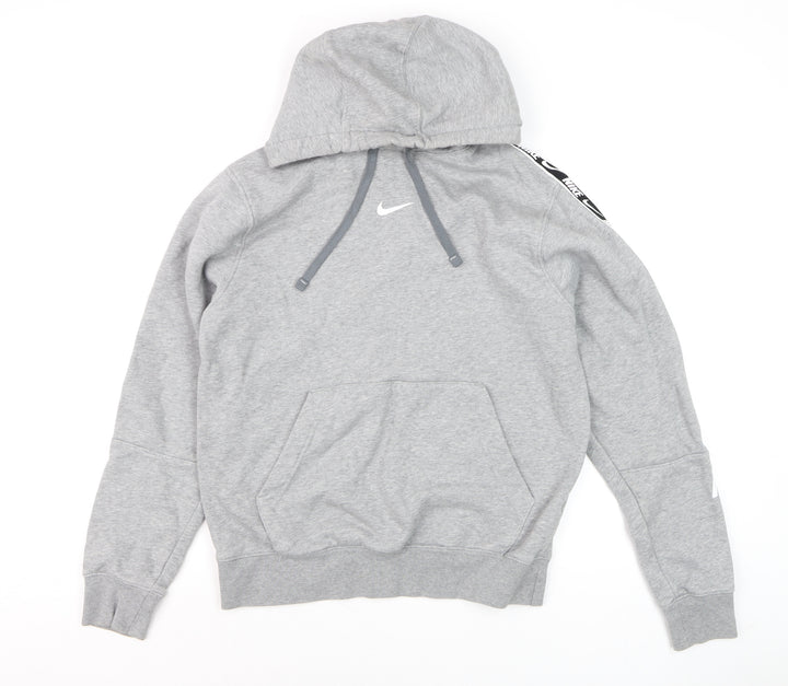 Nike Boys Grey Pullover Hoodie Size S Standard Fit Cotton Blend