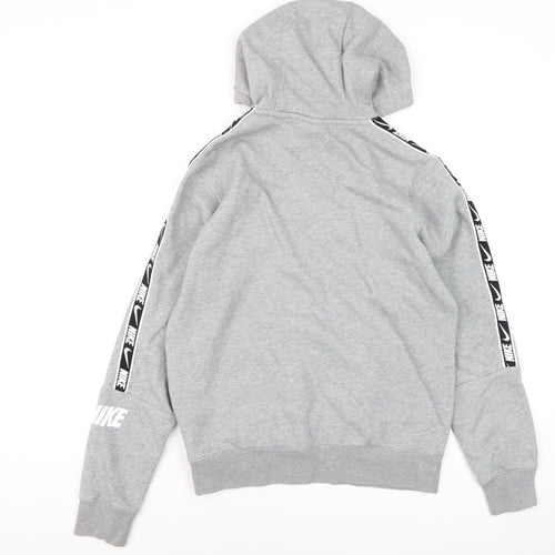 Nike Boys Grey Pullover Hoodie Size S Standard Fit Cotton Blend