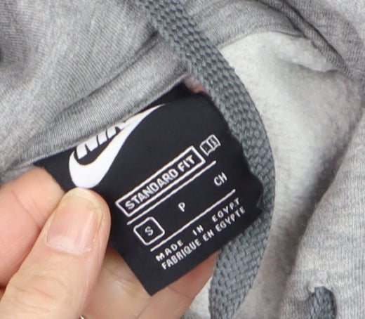 Nike Boys Grey Pullover Hoodie Size S Standard Fit Cotton Blend