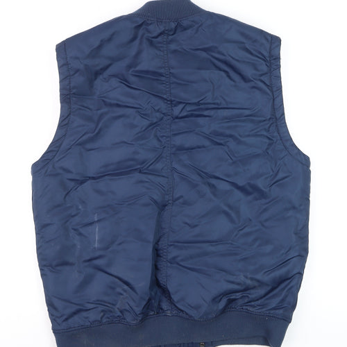 Zara Men Blue Bomber Style Padded Waistcoat Size M