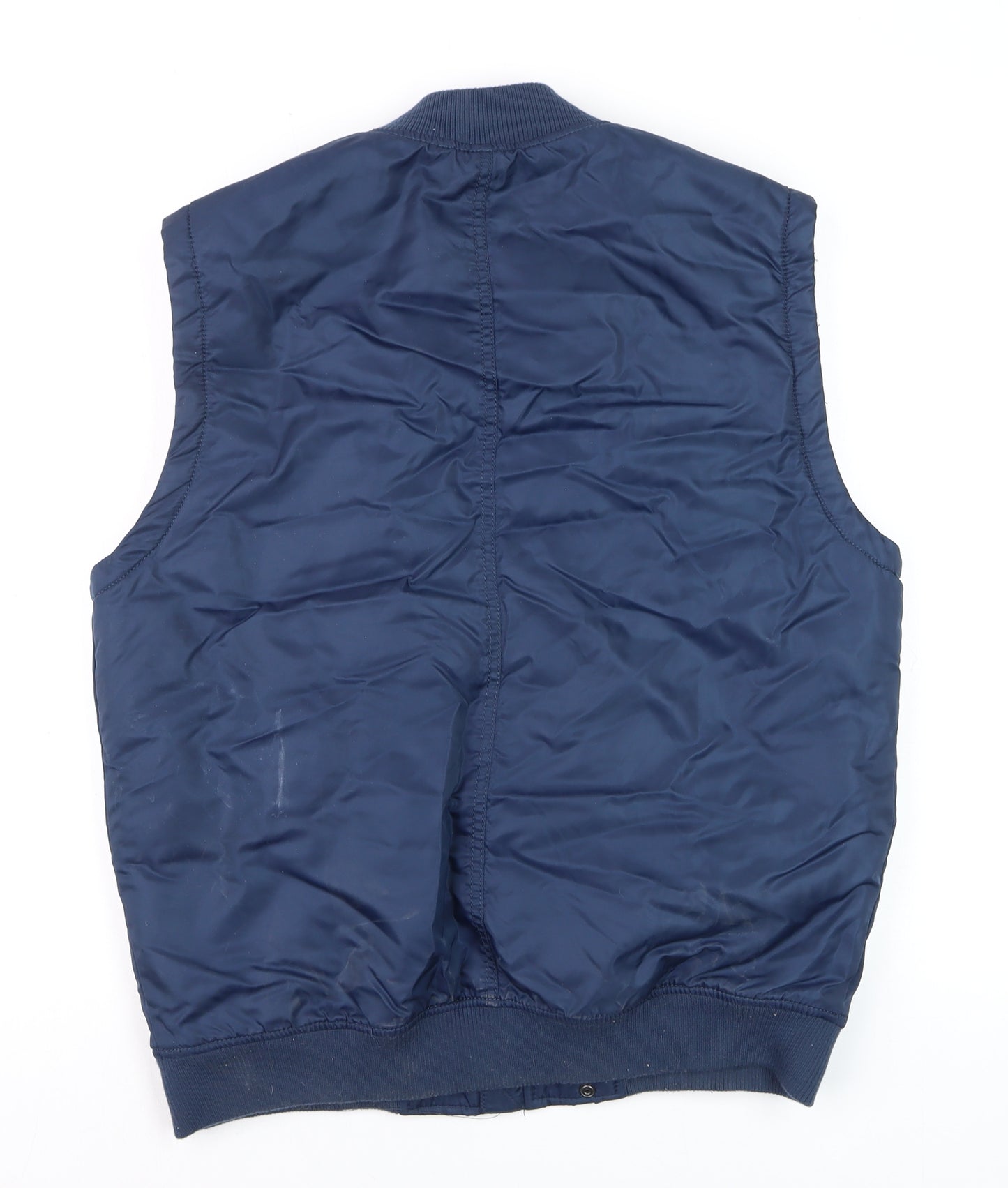 Zara Men Blue Bomber Style Padded Waistcoat Size M
