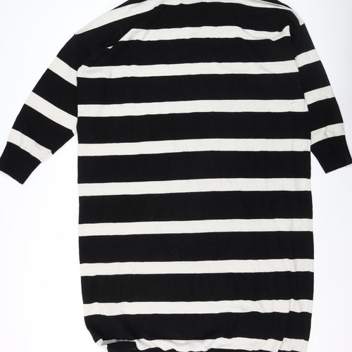 Boohoo Women’s Black White Striped Roll Neck Long Sleeve Jumper Size 22