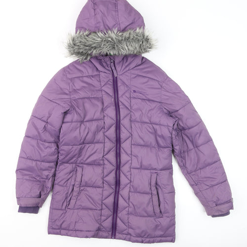 Mountain Warehouse Girls Purple Puffer Coat 9-10 Years Hooded Winter Jacket